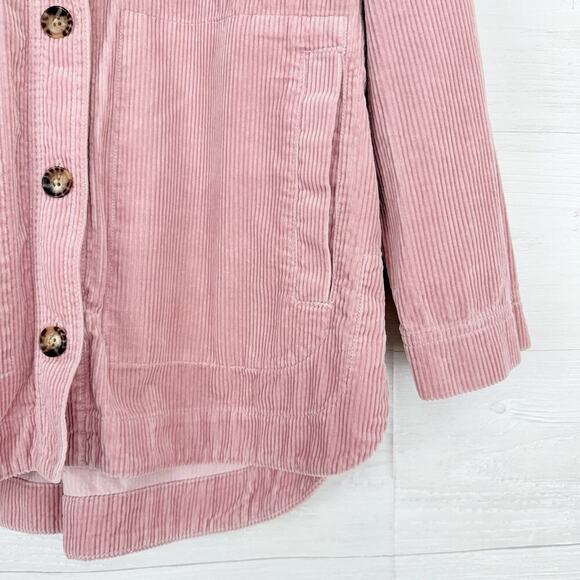 Madewell Oversized Corduroy Yorkway Shirt Jacket Size S Wisteria Dove Pink Fall - Picture 6 of 16